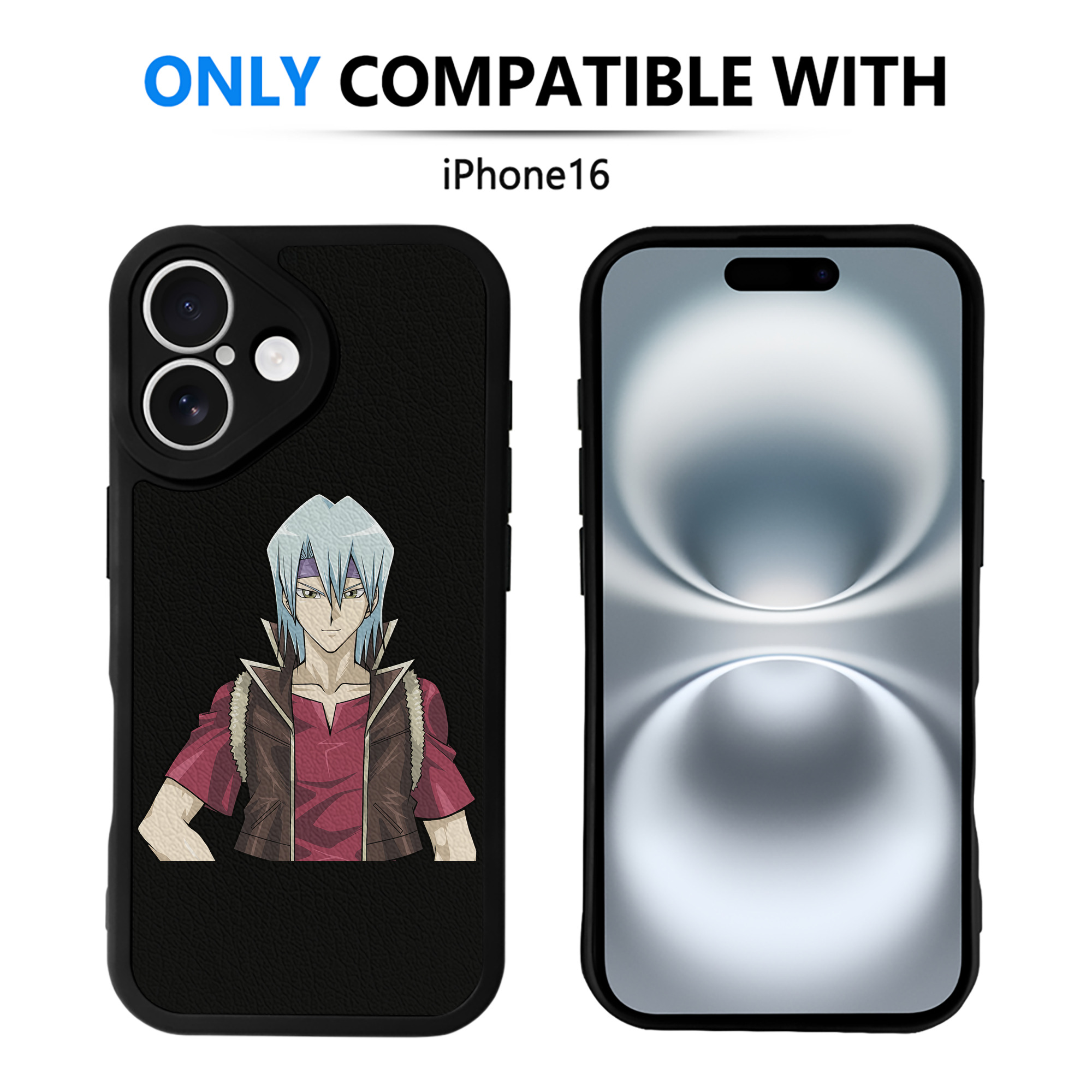 （画像用） 遊☆戯☆王 Yu-Gi-Oh! 【iPhone 16シリーズ対応】シリコンスマホケース（レザー調） 材質：シリコン